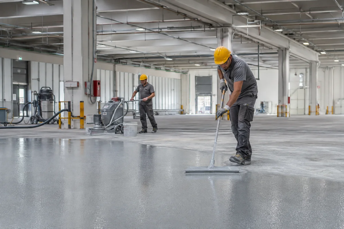 Finitura di pavimento industriale in calcestruzzo