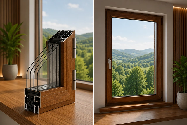 Finestra Pro Plus in alluminio installata in un edificio destinato a una commessa professionale