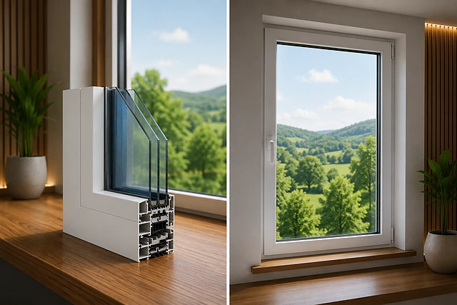 Finestra Smart in alluminio installata in un edificio destinato a una commessa professionale